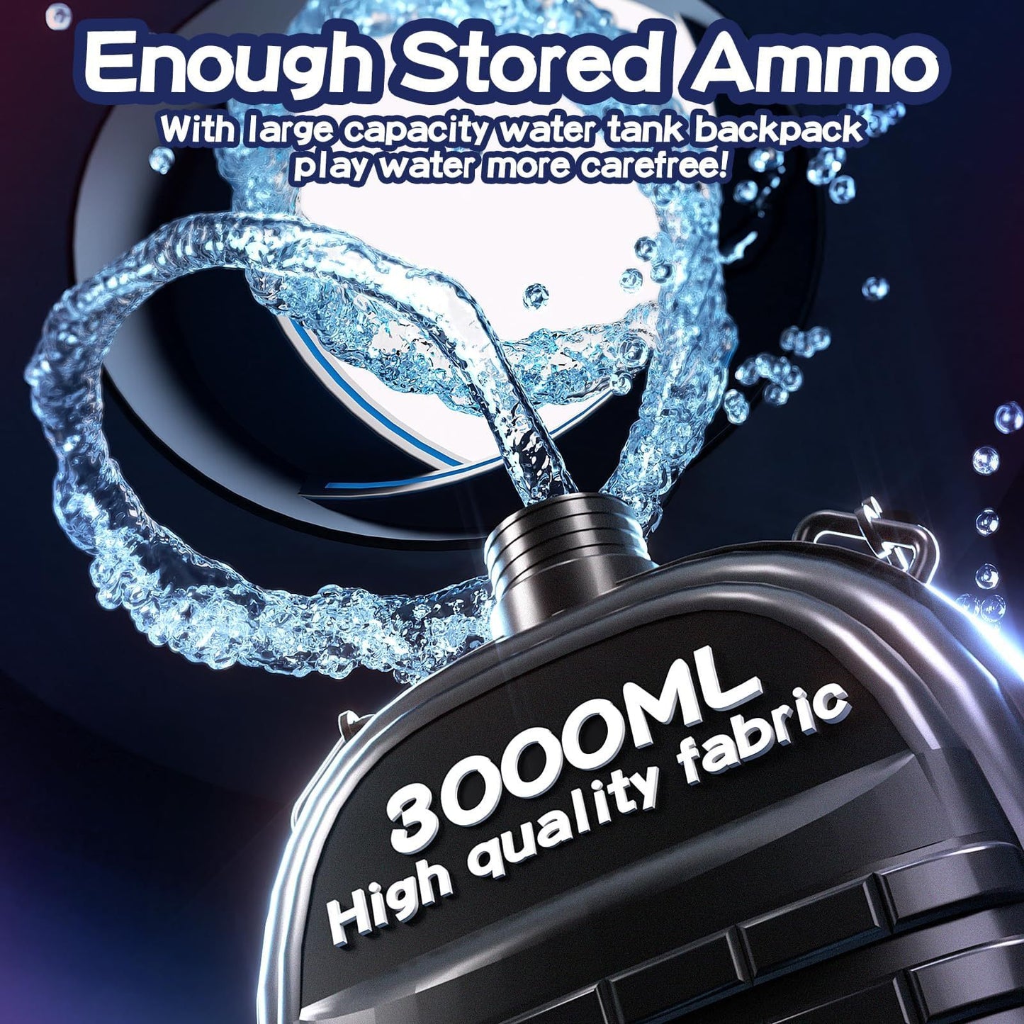 US Local Double-barreled Gatling Water Gun Black New Cool Blue Version Toy