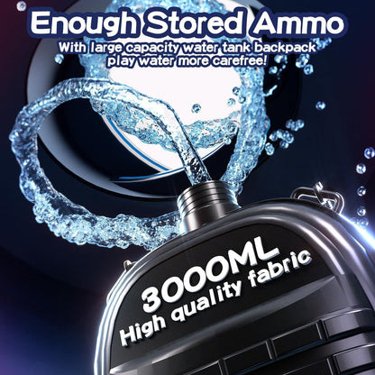 US Local Double-barreled Gatling Water Gun Black New Cool Blue Version Toy