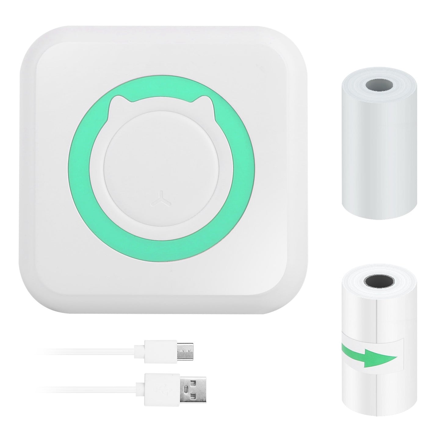 US Local Mini Printer - Printer Paper 'Options' -- Pocket Wireless Thermal Printer Portable Mini Sticker Maker Machine Rechargeable Inkless Photo Printer For Printing Label Journal Study Notes Memo Photos