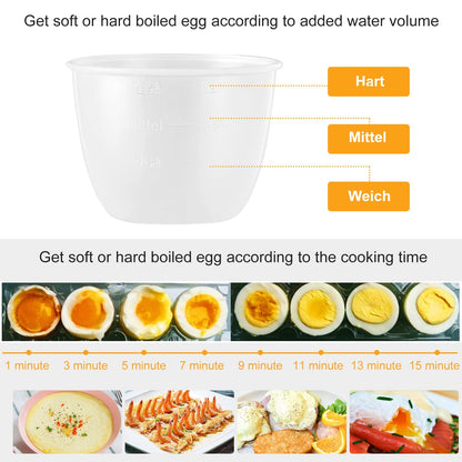 US Local 1Pc Electric Egg Cooker 7-Capacity Hard-Boiled Egg Maker With Auto-Off Measuring Cup For Hard Boiled Steamed Vegetables Seafood Dumplings
