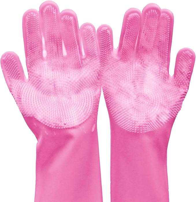 US Local Dishwashing Gloves For Housework, Kitchen, Durable Silicone Waterproof Vegetable Dishwashing Dishwashing Cleaning Artifact Kitchen Dishwashing Gloves Thickened