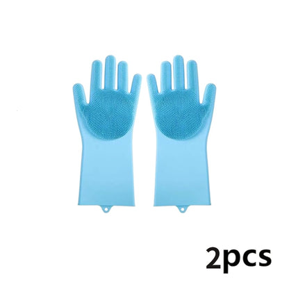 US Local Dishwashing Gloves For Housework, Kitchen, Durable Silicone Waterproof Vegetable Dishwashing Dishwashing Cleaning Artifact Kitchen Dishwashing Gloves Thickened