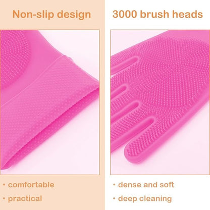 US Local Dishwashing Gloves For Housework, Kitchen, Durable Silicone Waterproof Vegetable Dishwashing Dishwashing Cleaning Artifact Kitchen Dishwashing Gloves Thickened