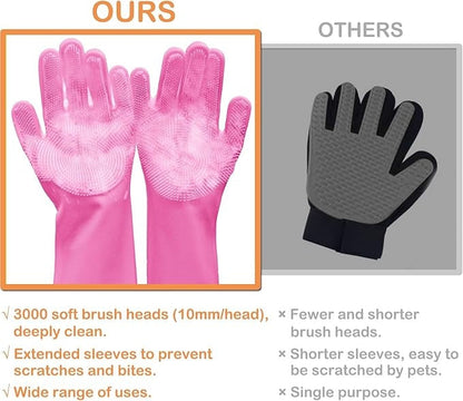 US Local Dishwashing Gloves For Housework, Kitchen, Durable Silicone Waterproof Vegetable Dishwashing Dishwashing Cleaning Artifact Kitchen Dishwashing Gloves Thickened