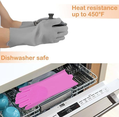 US Local Dishwashing Gloves For Housework, Kitchen, Durable Silicone Waterproof Vegetable Dishwashing Dishwashing Cleaning Artifact Kitchen Dishwashing Gloves Thickened