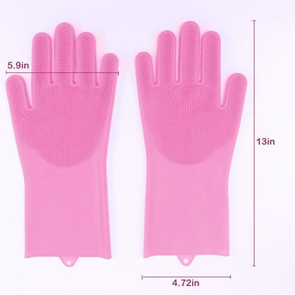 US Local Dishwashing Gloves For Housework, Kitchen, Durable Silicone Waterproof Vegetable Dishwashing Dishwashing Cleaning Artifact Kitchen Dishwashing Gloves Thickened