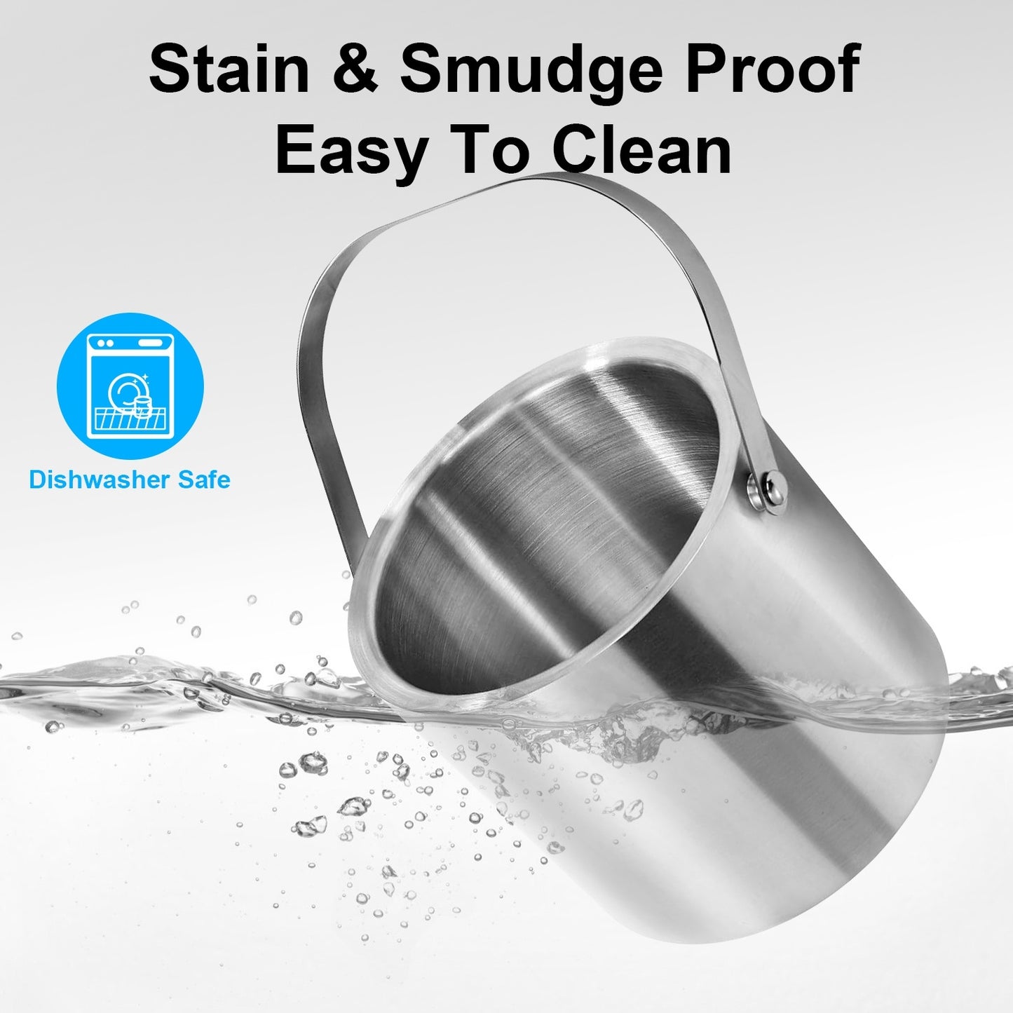 US Local 1 Set Double Wall Stainless Steel Insulated Ice Bucket 3L Ice Holder Ice Container With Lid Scoop Strainer Handle For Wine Champagne Beer Parties Cocktails