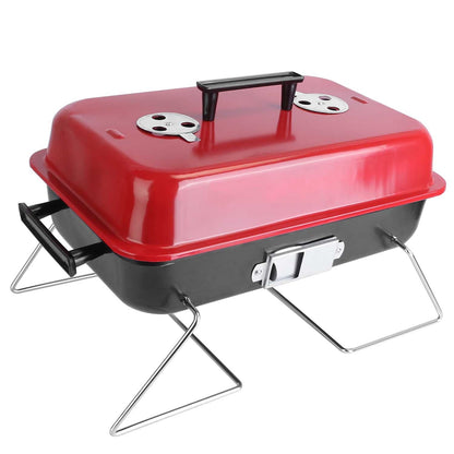 US Local Portable Charcoal Grill Outdoor Tabletop Grill Small Barbecue Smoker Folding BBQ Grill With Lid For Camping Picnics Beach