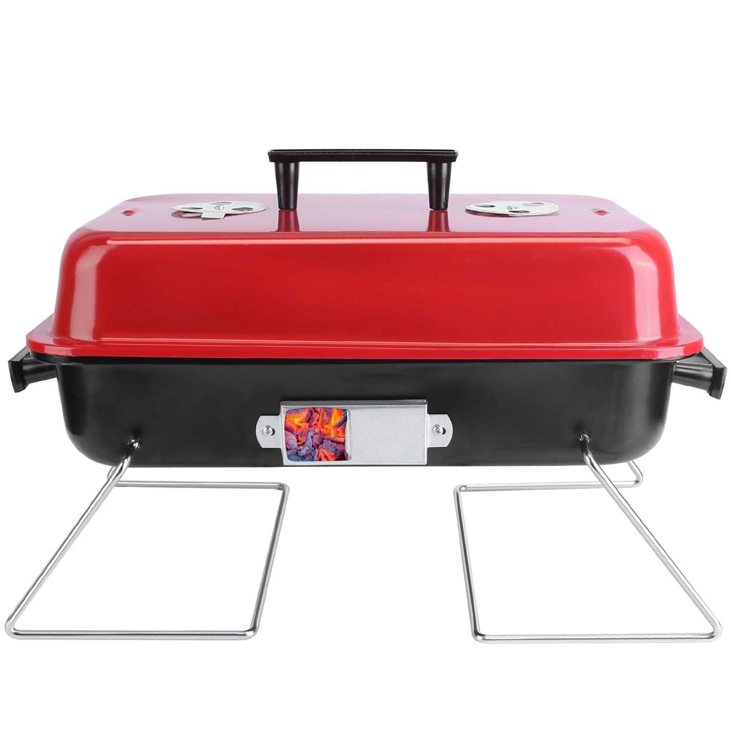 US Local Portable Charcoal Grill Outdoor Tabletop Grill Small Barbecue Smoker Folding BBQ Grill With Lid For Camping Picnics Beach