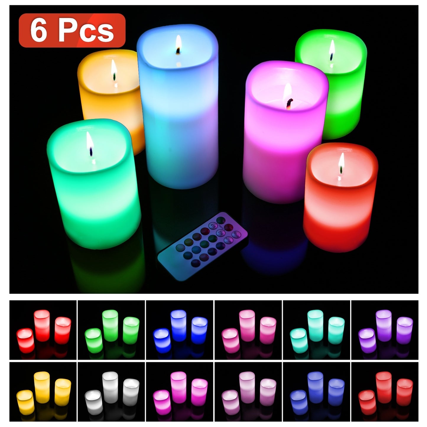 US Local 6Pc Flameless Candles Votive Candles Wireless Battery Operated LED Flickering Candles With Remote Control Timer