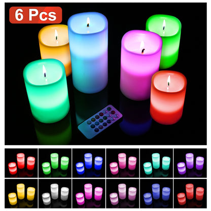 US Local 6Pc Flameless Candles Votive Candles Wireless Battery Operated LED Flickering Candles With Remote Control Timer