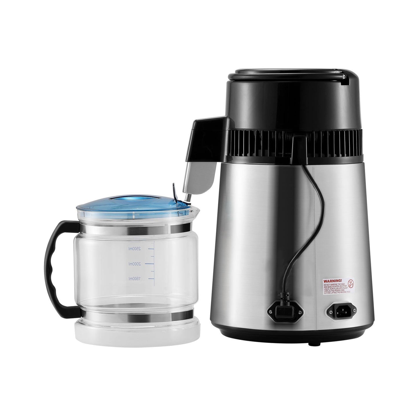 US Local Water Distiller, 4L 1.05 Gallon Pure Water Purifier Filter For Home Countertop, 750W Distilled Water Maker, Stainless Steel Interior Distiller Water Making Machine To Make Clean Water, Silvery