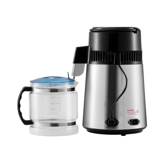 US Local Water Distiller, 4L 1.05 Gallon Pure Water Purifier Filter For Home Countertop, 750W Distilled Water Maker, Stainless Steel Interior Distiller Water Making Machine To Make Clean Water, Silvery