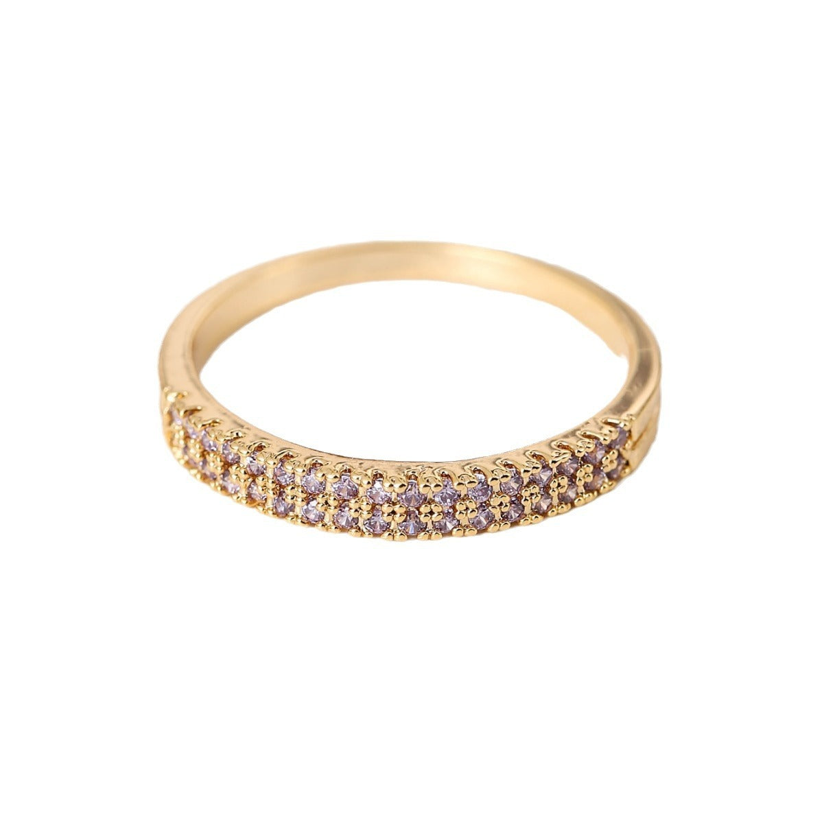 Simple Inlaid Color Zircon Elegant Atmosphere Simple Bracelet Ring