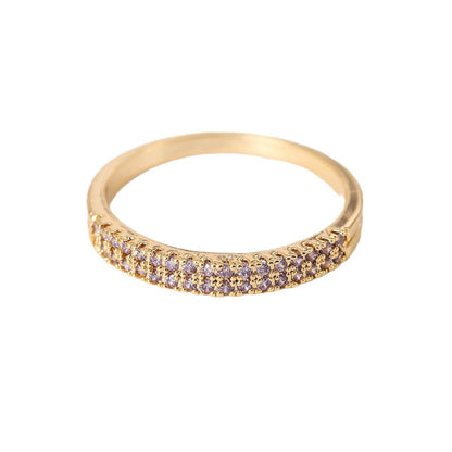 Simple Inlaid Color Zircon Elegant Atmosphere Simple Bracelet Ring