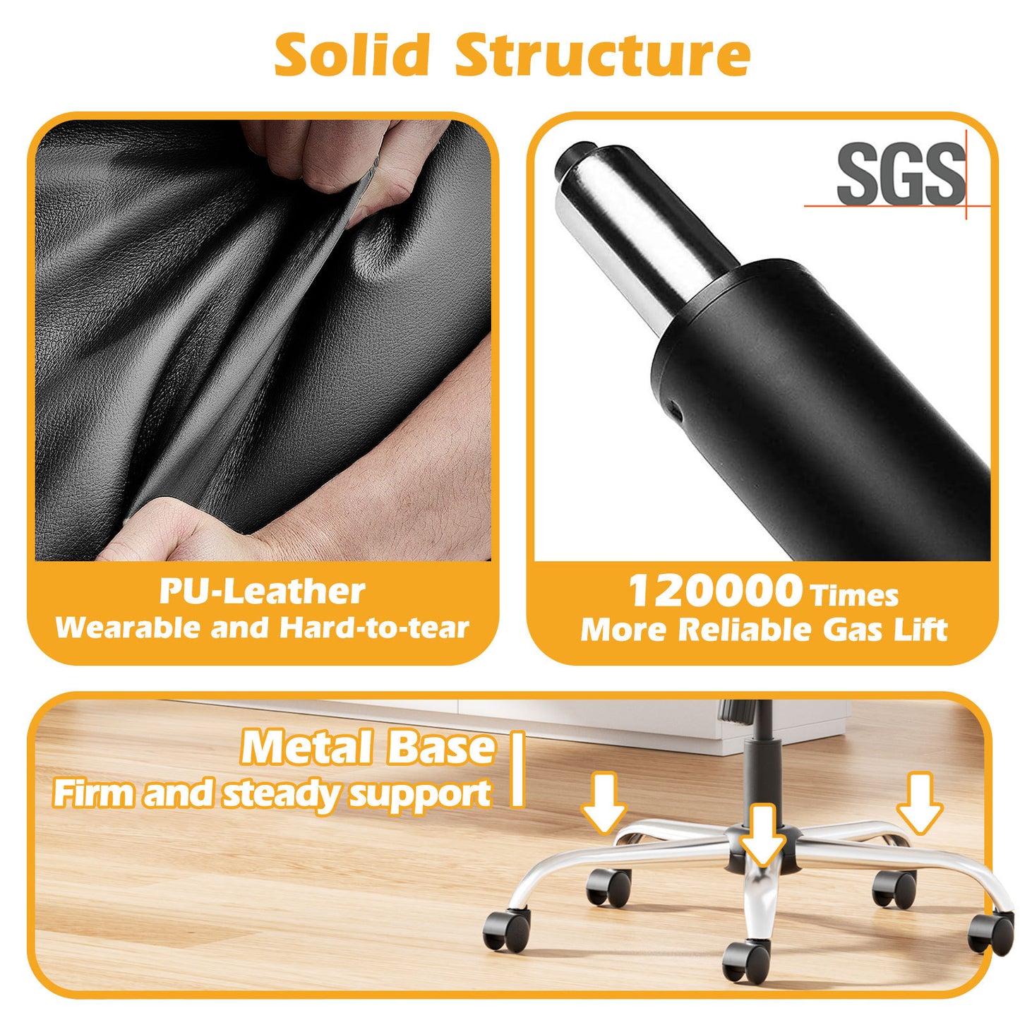 US Local Leather Executive Office Chair With Arm & Rocking Function