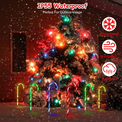 US Local Solar Christmas Candy Cane Light IP55 Waterproof Stake Light Lamp For Patio Yard Garden Pathway Outdoor Christmas Decorative Light