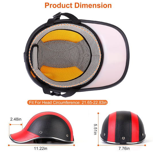 US Local 1 Pc Safety Bicycle Helmet Adjustable Windproof Bike Helmet Sunshade Baseball Cap Anti-UV Cycling Motorcycle Hat Leather Helmet
