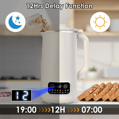 US Local 1Pc 27OZ Nut Milk Maker With 12Hours Delay Function Self-Cleaning Keep Warm Automatic Soy Milk Maker Machine For Homemade Soya Milk Rice Paste Juice Corn Juice Flower Tea Boil Water