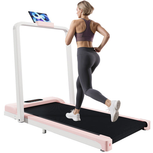UK Local Folding Treadmill For Home Office Use,Under Desk Treadmill,1-6KM H, Portable Walking Running Machine With Bluetooth Speaker, Remote Control, LCD Display, Phone Holder.