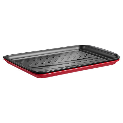 US Local Plastic Serving Trays 17x10.35 Inch Anti-Slip Eating Food Trays 2-Pack