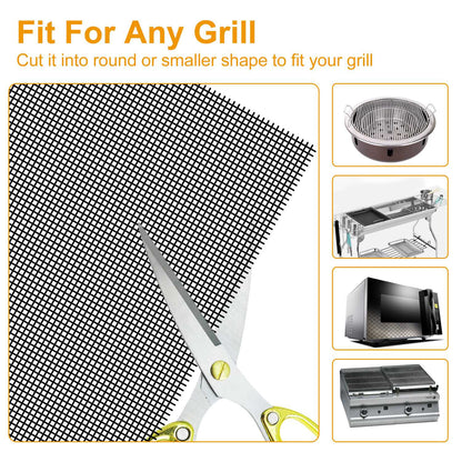 US Local 1Pc BBQ Grill Mat Non-Stick Mesh Mat Baking Sheet Liner Reusable Reversible Washable For Outdoor Gas Charcoal