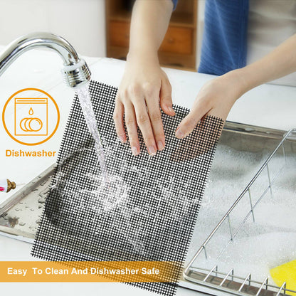 US Local 1Pc BBQ Grill Mat Non-Stick Mesh Mat Baking Sheet Liner Reusable Reversible Washable For Outdoor Gas Charcoal