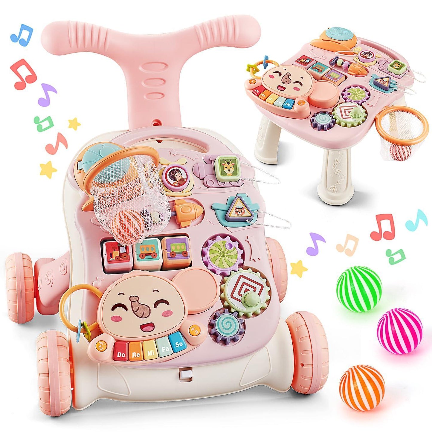 US Local Children's Music Pink Gliding Walker, The Perfect Toy For Young Children