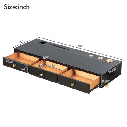 US Local Floating Shelf With Drawer, Multi-Purpose Wall-Mounted Vanity Table, Mounted Desk, Floating Table For Bedroom