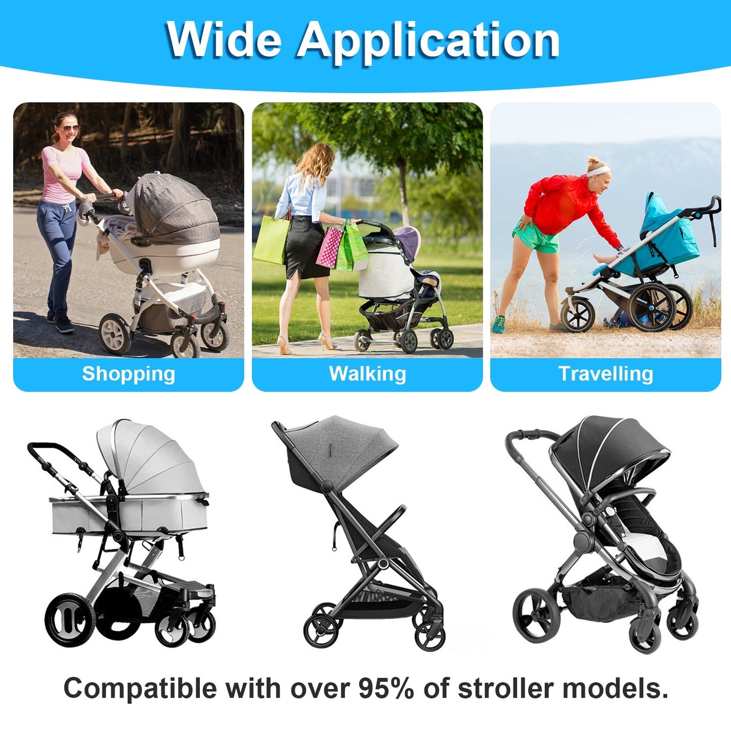 US Local 1Pc 2 In 1 Universal Stroller Board Sit & Stand Buggy Wheeled Board Toddler Stroller Attachment With Detachable Seat For 3-7 Years Old