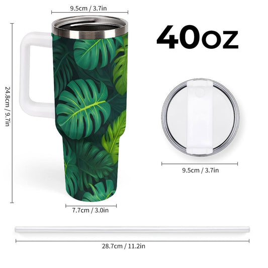 PHDT00390 POD US Local Tumbler 40 oz Large Capacity Car Cup Leaf, Green