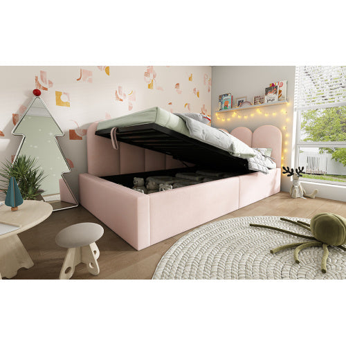 UK Local Upholstered Daybed Bed With Storage,Ottoman Bed 3FT Single Sofa Bed 90X190cm, Daybed With Hydraulic Storage Bed Frame, With Metal Slatted Frame, Velvet,  No Mattress