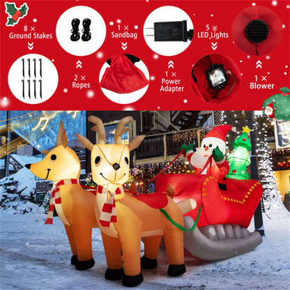 US Local 7.2 Feet Christmas Decoration Christmas Inflatable Santa Rides Sled, No Shipping On Weekends.