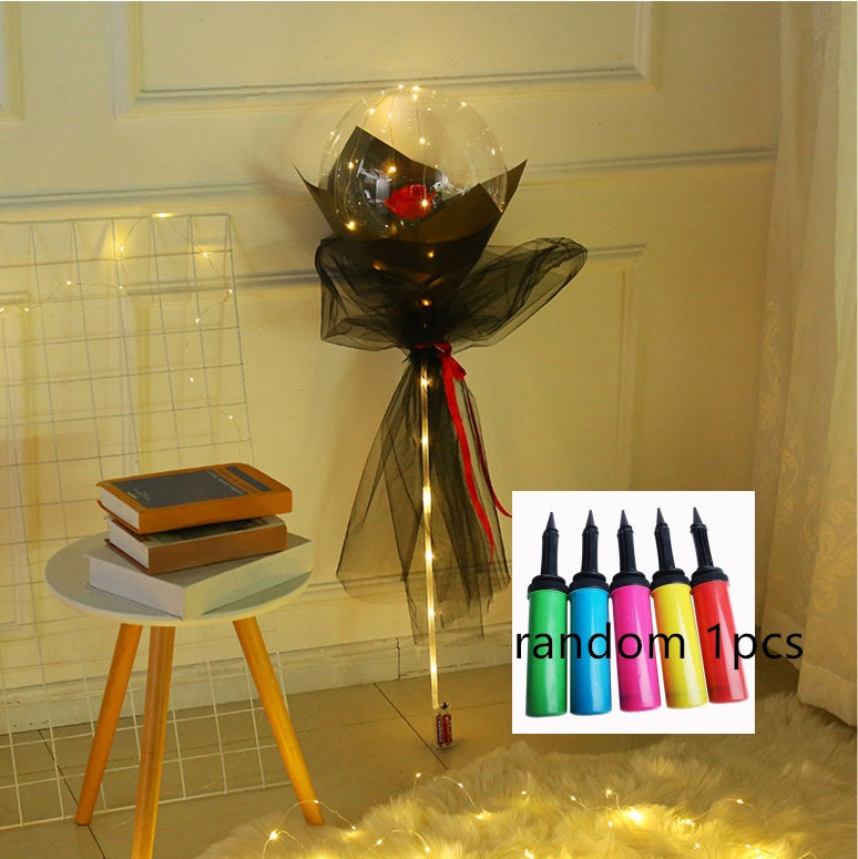 USA Local LED Luminous Balloon Rose Bouquet Transparent Bobo Ball Rose