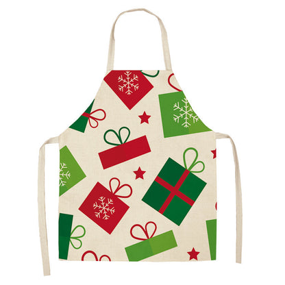 Christmas linen apron