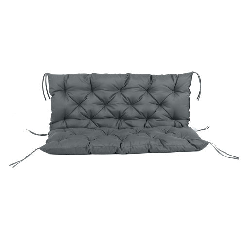 UK Local Outsunny Garden Bench Cushion, 2 Seater Swing Chair Cushion, Seat Pad With Ties For Indoor And Outdoor Use, 110 X 120 Cm, Dark Grey