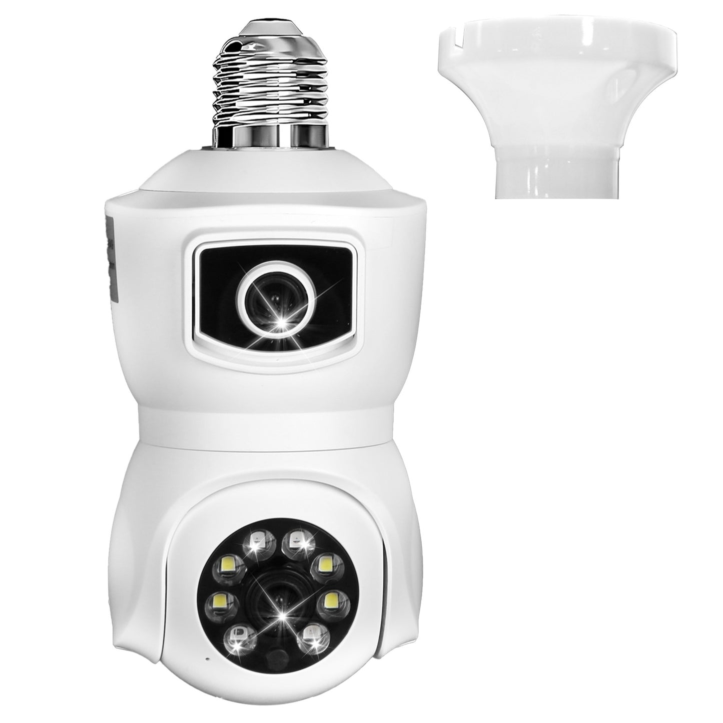 US Local 1 Pc Dual Lens Security Camera E27 Light Socket Surveillance Camera 1080P WiFi IP Camera With APP Control AI Human Detection Full Color Night Vision Two-Way Audio