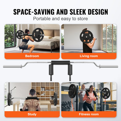 US Local Safety Squat Bar, 700 LBS Fitness Squat Bar, Safety Squat Bar Attachment With Shoulder And Arm Pads, 28mm Diameter Weight Bar, Ideal For Front Squats, Lunges, Rehab, Physical Therapy