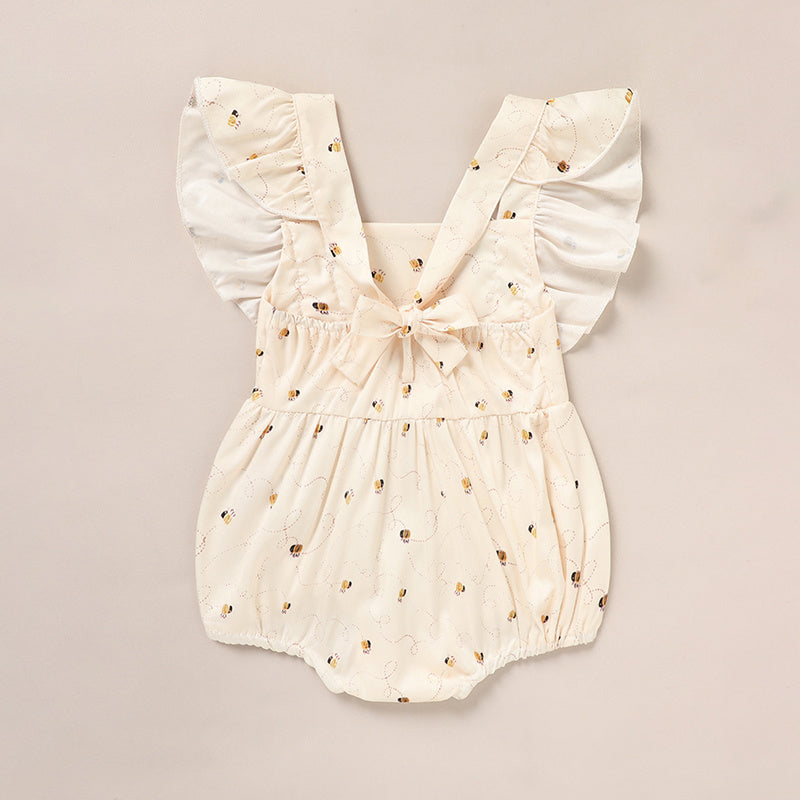 US Local Baby Girl Honeybee Bubble Romper - 1st Bee Day Romper, Infant Bee Birthday Outfit, Cute Bee Romper For Baby