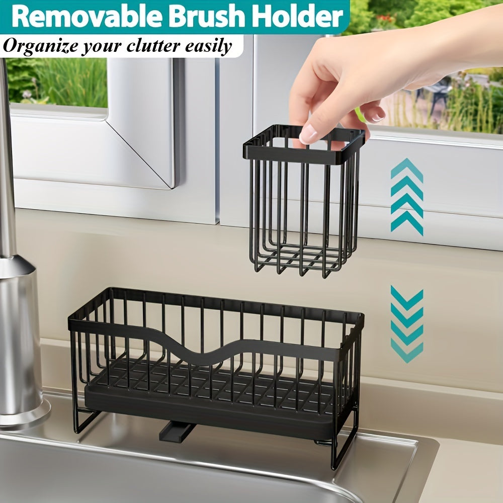 US Local Stainless Steel Sponge Holder, Sink Scouring Pad Draining Rack, Multi-functional Countertop Dishcloth Storage Rack, Kitchen Supplies