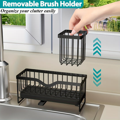 US Local Stainless Steel Sponge Holder, Sink Scouring Pad Draining Rack, Multi-functional Countertop Dishcloth Storage Rack, Kitchen Supplies