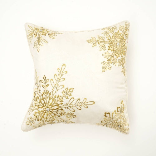 US Local Polyester Throw Pillow With Embroidery & Bead Work Soft & Stylish Accent
