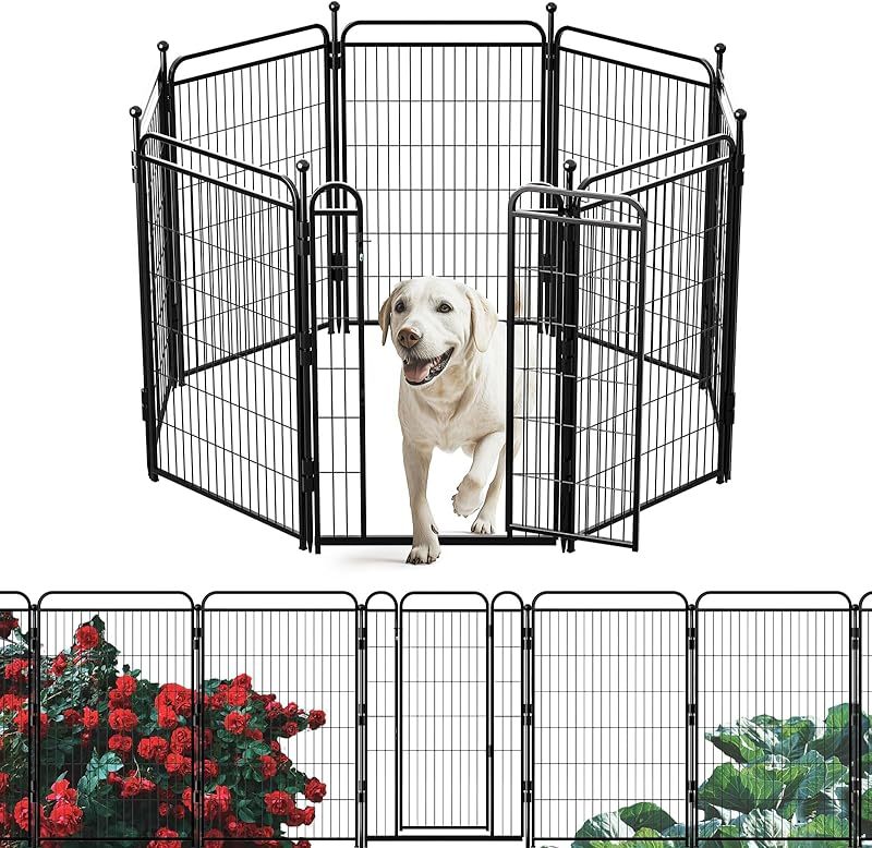 US Local Gardner Pet Dog Fence Indoor And Outdoor Small And Medium Dog Foldable With Gravity Automatic Lock Pet Activity Fence
