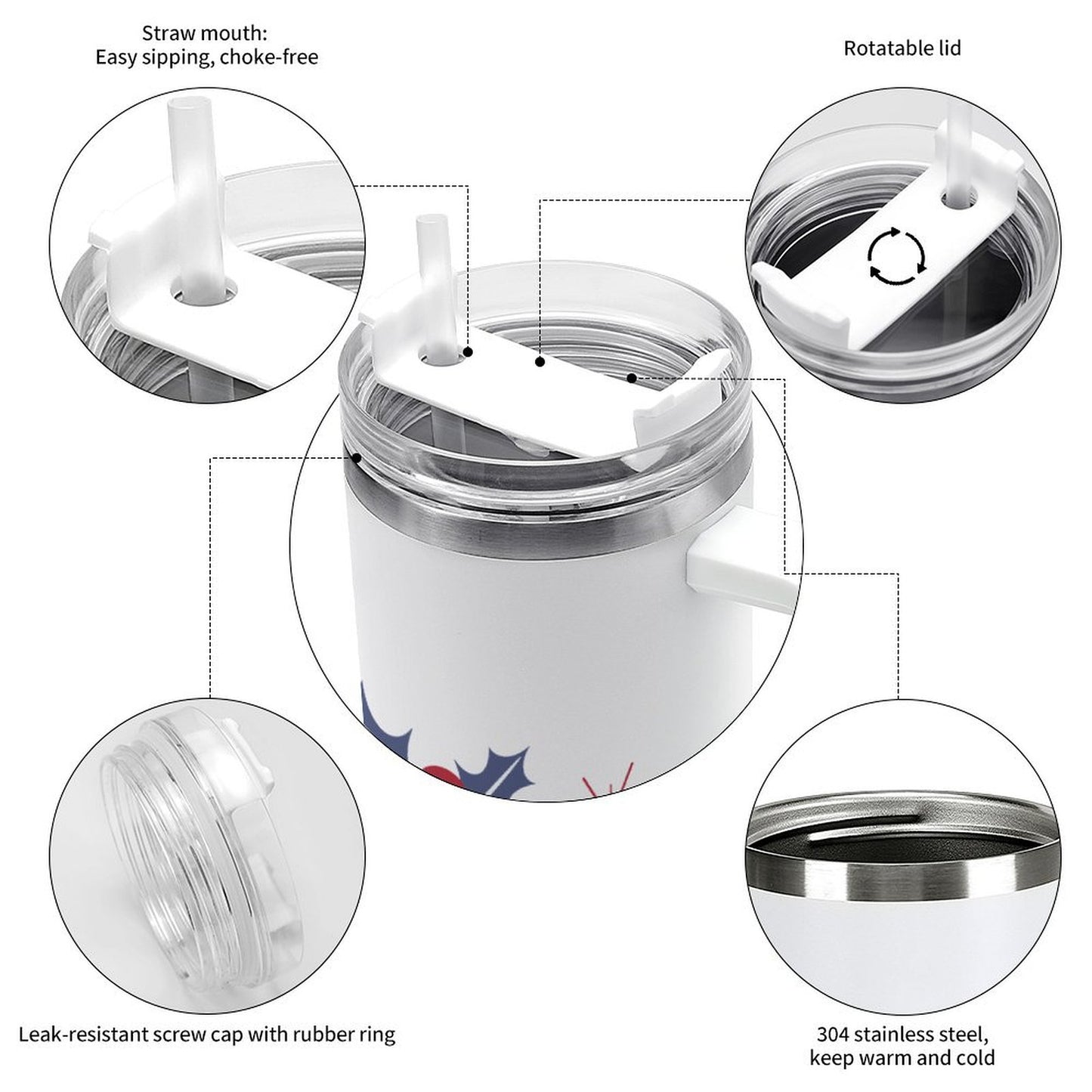 PHDT00051 POD US Local Tumbler 40 oz Large Capacity Car Cup Christmas