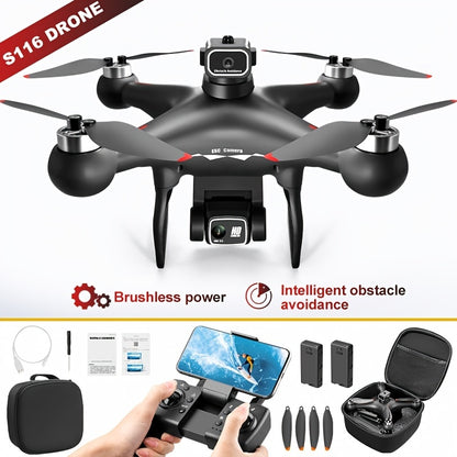 US Local S116 MAX Drone With 4K Dual Camera, 360 Obstacle Avoidance, Brushless Motors, Optical Flow Positioning, WiFi FPV