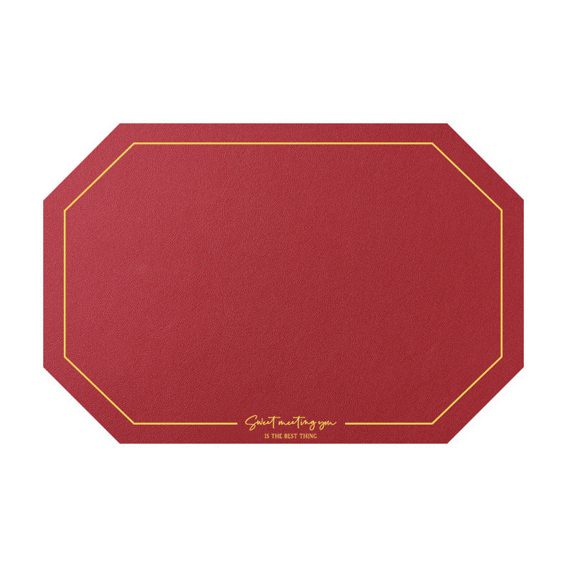 Octagonal Leather Placemat Waterproof Household Table Mat Heat Proof Mat Placemat