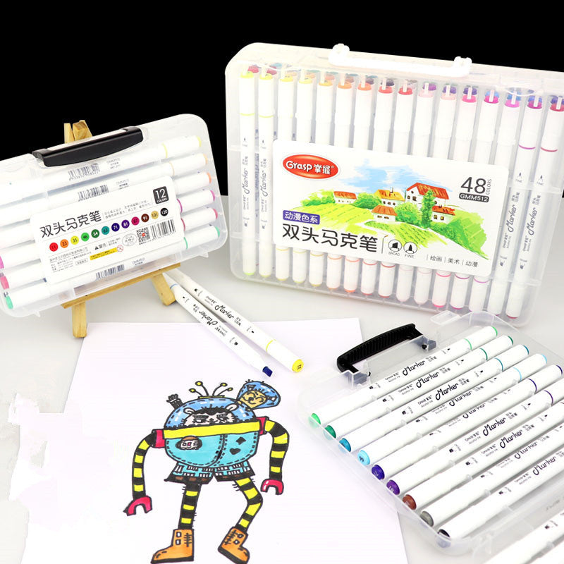 US Local Master Double-headed Marker Art Brush Painting Set Oily 48-color Animation Hand-painting