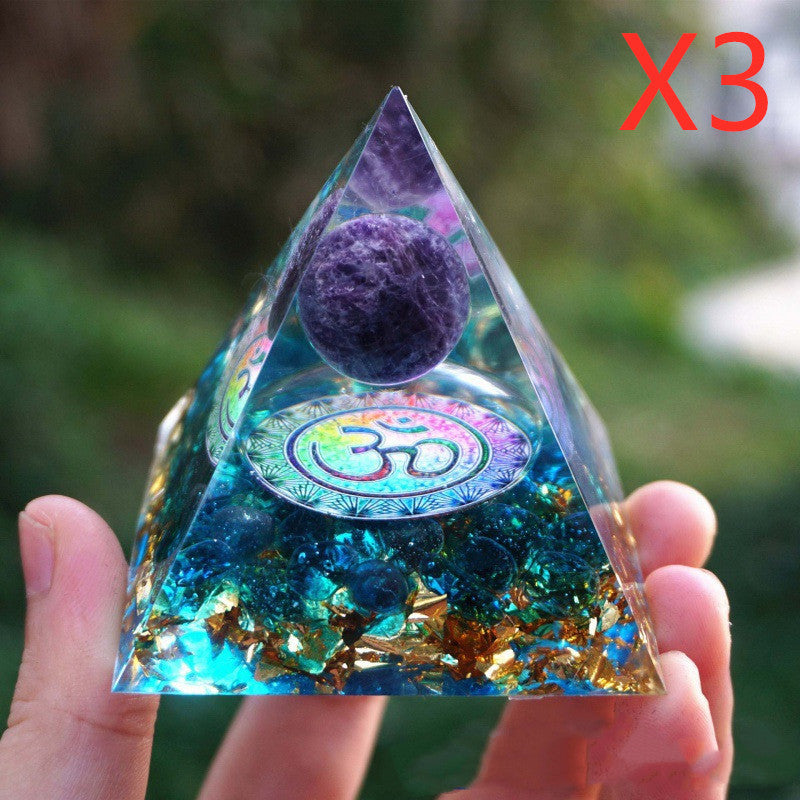 USA Local Pyramid Decoration Natural Crystal Gravel Energy Tower