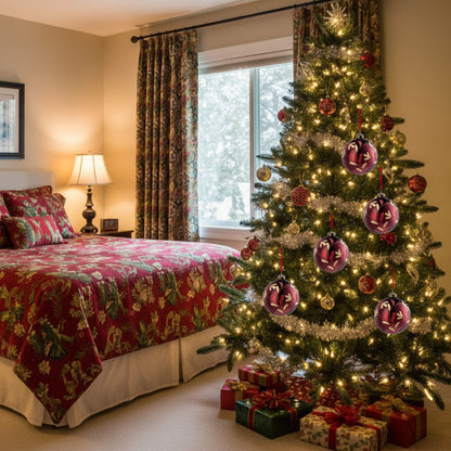 US Local 6PCS Set Christmas Glass Ball Ornaments Hanging Decorations For Holiday Tree Parties Ornaments FBA Shipment