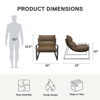 US Local Gatsby Upholstered Sling Accent Chair